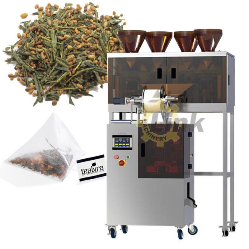 Machine à emballer automatique de sachets de thé pyramide avec enveloppe extérieure